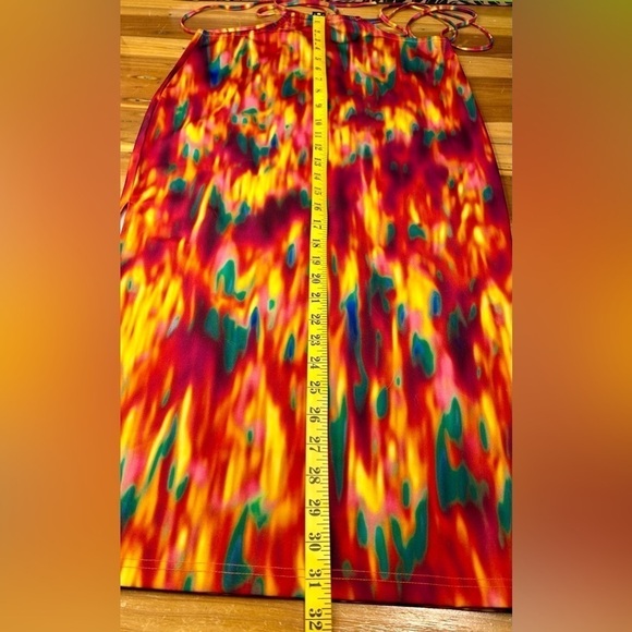 NWT WeWoreWhat Revolve Fire Tie Dye Cut-Out Midi Skirt with Sexy Side Slit, M - Picture 13 of 15